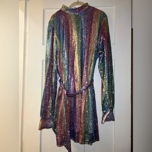 Boohoo rainbow sequin dress - US Size 14 - ERAS TOUR DRESS 💜